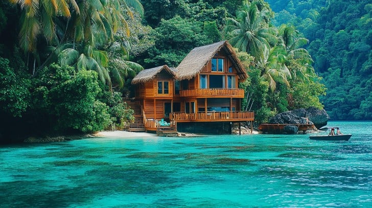 tropical-beach-house-stockcake